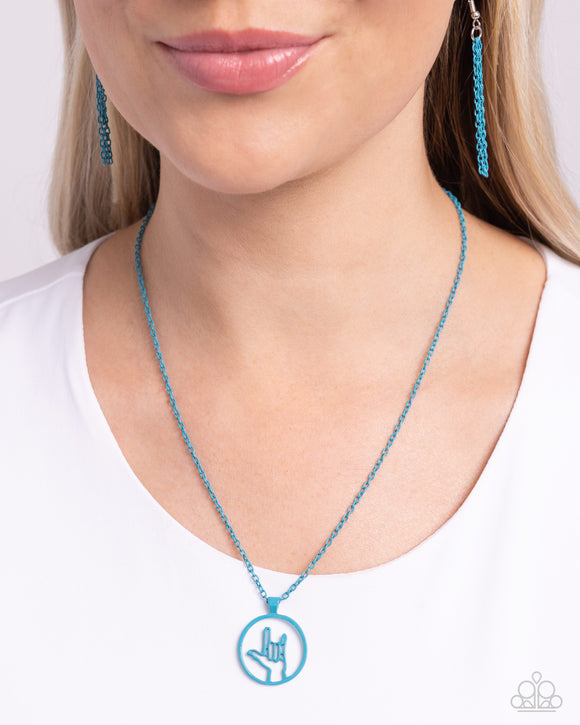 Paparazzi Abstract ASL - Blue Necklace