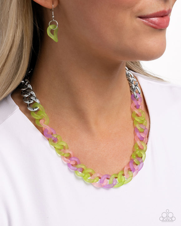 Paparazzi Rainbow Ragtime - Green Necklace