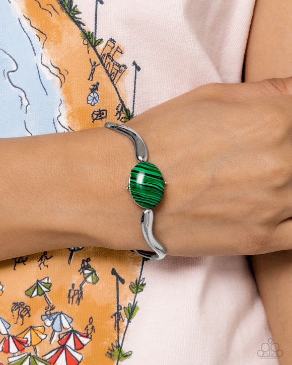 Paparazzi Striped Sensation - Green Bracelet