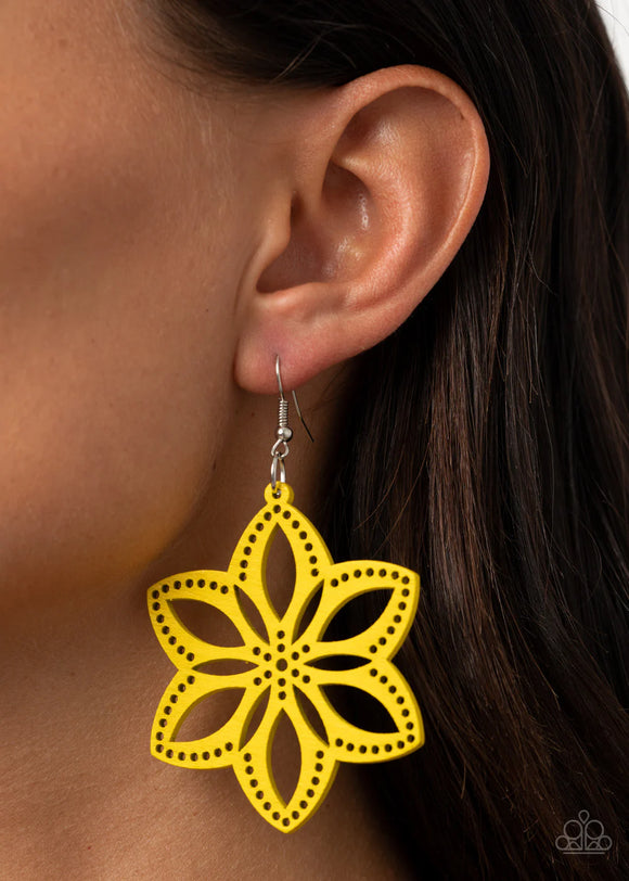 Paparazzi Bahama Blossoms - Yellow Earrings