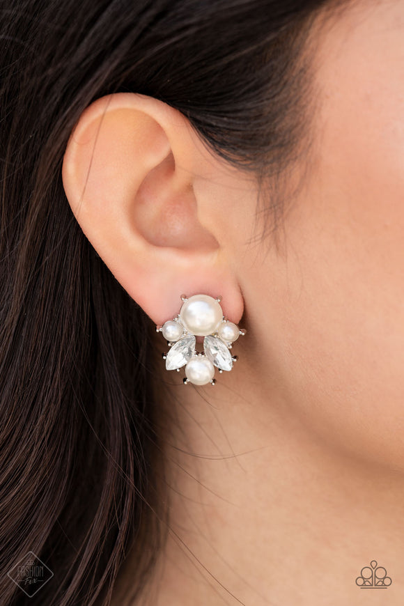 Paparazzi Royal Reverie - White Earrings