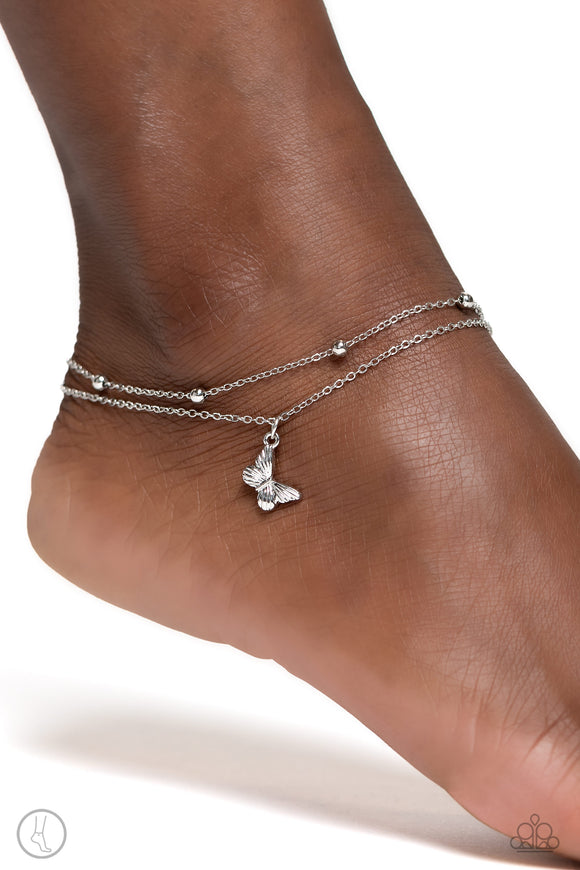 Paparazzi Fly Me To The Beach - Silver Anklet