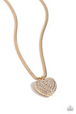 Paparazzi Sequined Sweetheart Gold Necklace