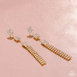 Paparazzi Fiercely Free-Falling - Gold Earring
