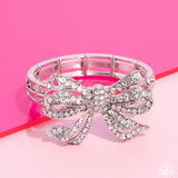 Paparazzi Its All A-BOW-t Me - White Bracelet