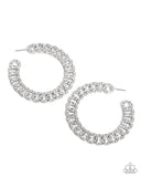 Paparazzi Interlocked Icing - White Earring