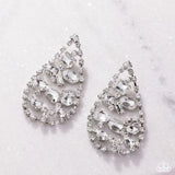 Paparazzi Giant Glitter - White Earring