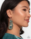 Paparazzi Prized Peacock - Green Earring