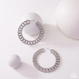 Paparazzi Interlocked Icing - White Earring