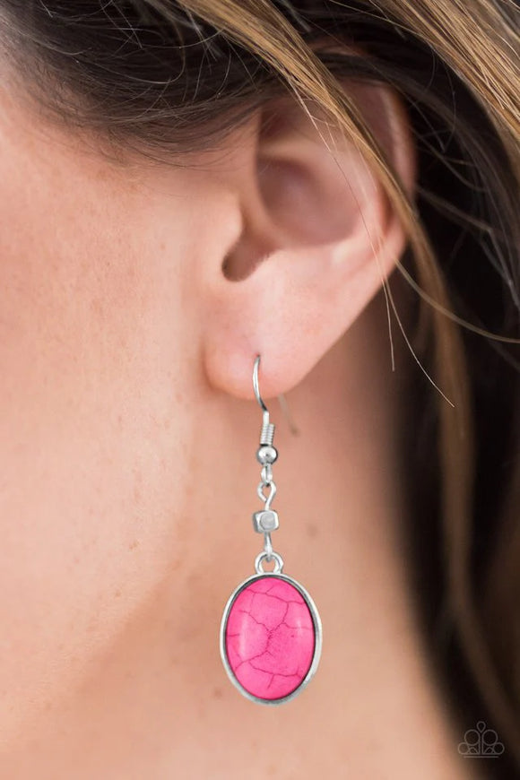 Paparazzi Back To The SANDSTONE Age - Pink Earrings