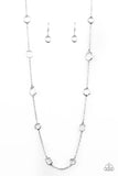 Paparazzi Glassy Glamorous - White Necklace