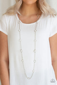 Paparazzi Glassy Glamorous - White Necklace