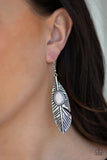 Paparazzi Quill Thrill - Silver Earrings