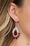 Paparazzi Boss Brilliance - Red Earrings