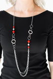 Paparazzi Modern Motley - Red Necklace