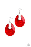 Paparazzi Pool Hopper - Red Earrings