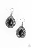 Paparazzi Stone Story - Black Earrings