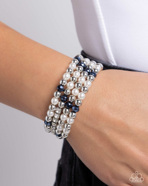 Paparazzi Serene Stack - Blue Bracelet