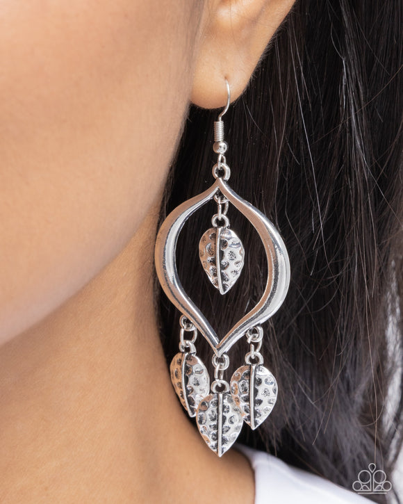 Paparazzi Leafy Landmark - Silver Earring