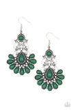 Paparazzi Paradise Parlor - Green Earrings