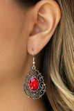 Paparazzi Regal Razzle - Red Earrings