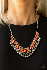 Paparazzi Beaded Bliss - Orange Necklace