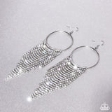 Paparazzi Streamlined Shimmer - White Earring