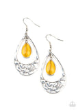 Paparazzi DEW You Feel Me? - Yellow Earrings