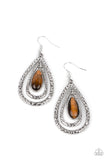 Paparazzi Teardrop Torrent - Brown Earring