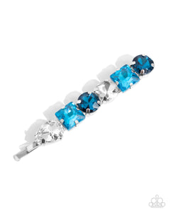 Paparazzi Emblazoned Elegance - Blue Hair Clip