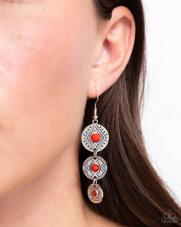 Paparazzi Totem Temptress - Red Earring