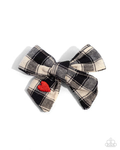 Paparazzi Plaid Picnic - Black Hair Clip