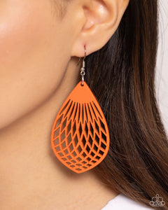 Paparazzi Caribbean Coral - Orange Earring