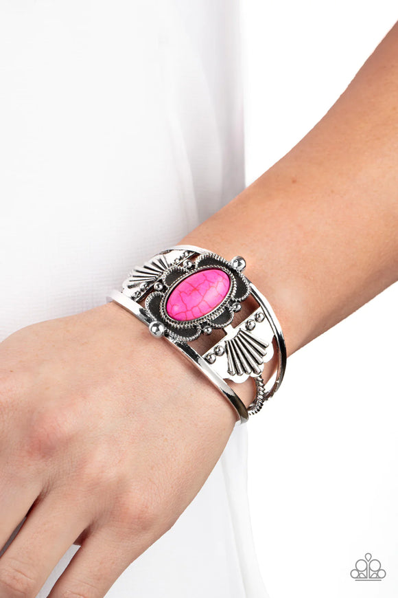 Paparazzi Sandstone Tundra - Pink Bracelet