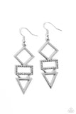 Paparazzi Glamorously Geometric - Silver Earring