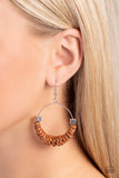 Paparazzi Capriciously Crimped - Brown Earring