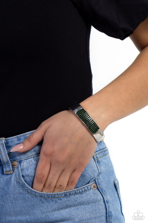 Paparazzi Record-Breaking Bling - Green Bracelet