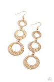 Paparazzi High Society Stunner - Gold Earring