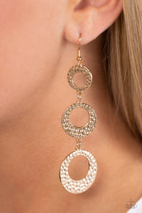 Paparazzi High Society Stunner - Gold Earring