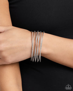 Paparazzi Monochromatic Crossover - Silver Bracelet