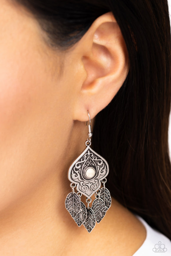 Paparazzi Desert Canopy - White Earring