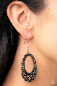 Paparazzi Colorfully Moon Child - Black Earrings