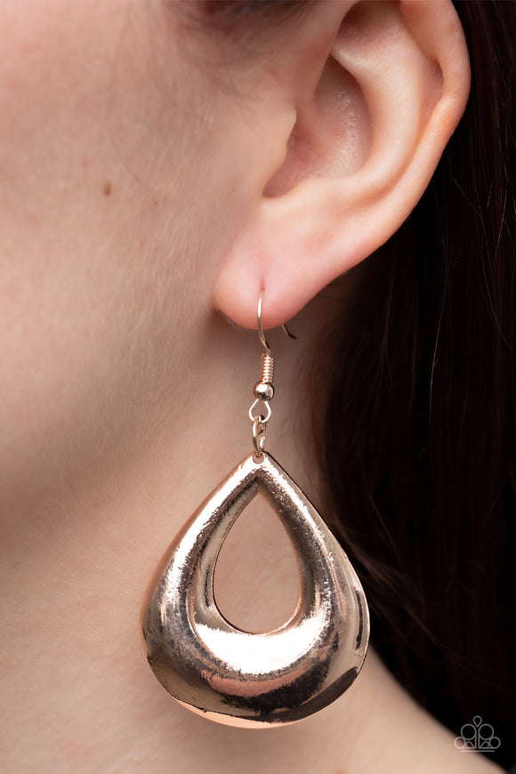 Paparazzi Laid-Back Leisure - Rose Gold Earrings