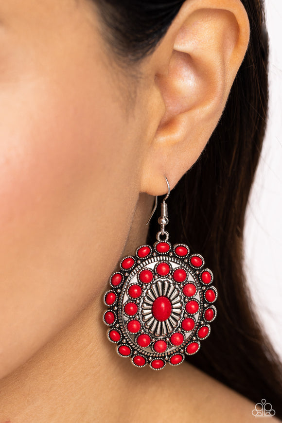 Paparazzi Bohemian Badlands - Red Earring