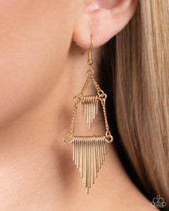 Paparazzi Greco Grotto - Gold Earring