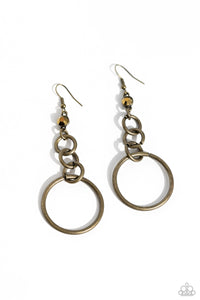 Glitzy Gesture - Brass Earring