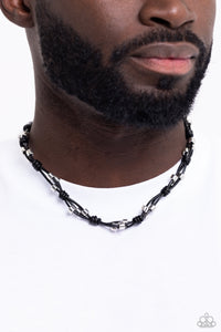 Paparazzi Braided Brawl - Black Necklace