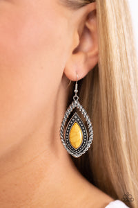 Paparazzi Twisted Trailblazer - Yellow Earring