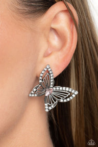 Paparazzi Wispy Wings - Pink Earrings