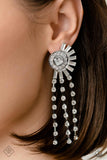 Paparazzi Torrential Twinkle - White Earrings